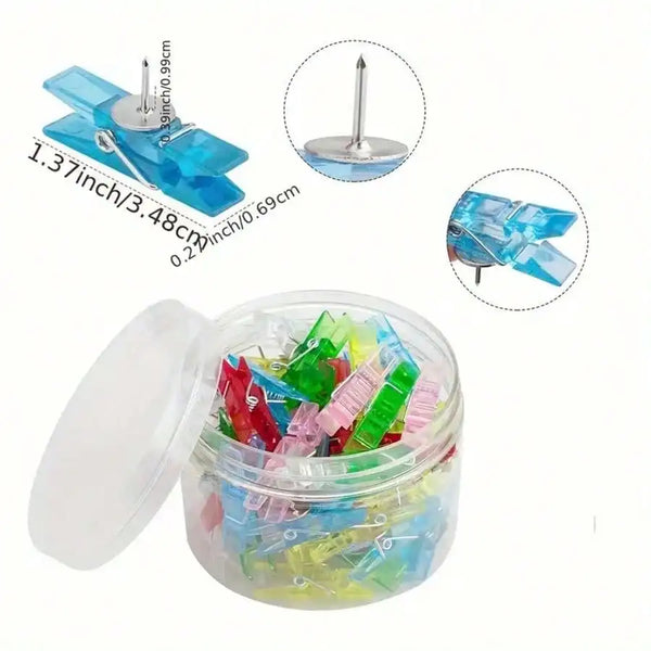20pcs Clip-Shaped Thumb Tacks