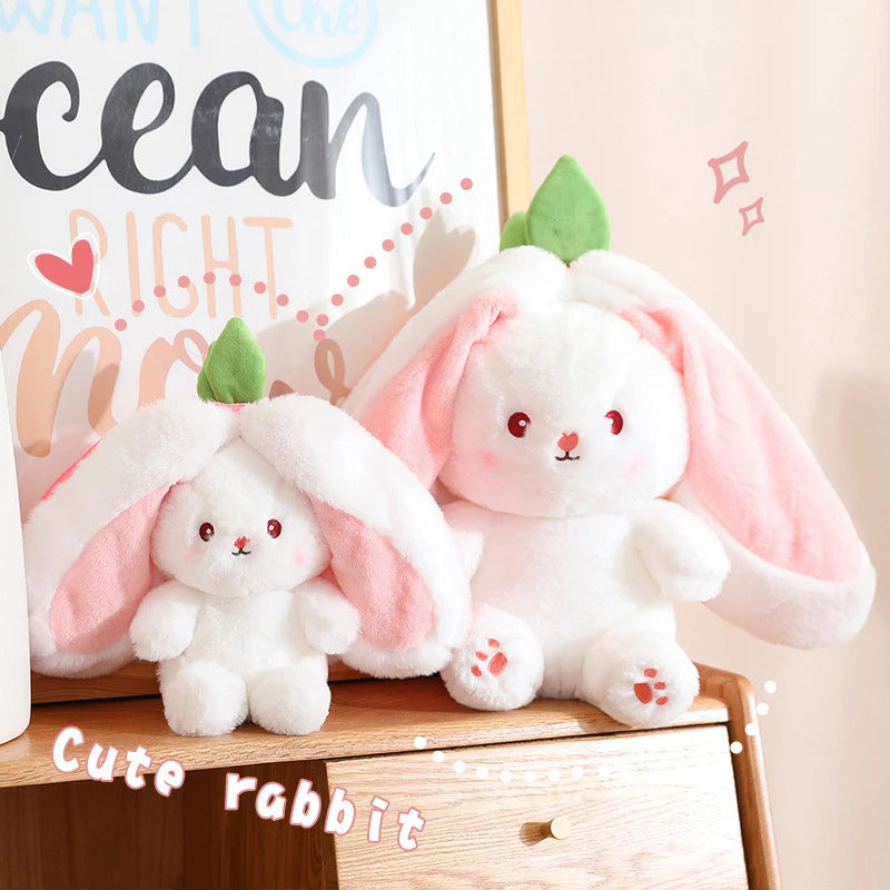 Reversible Bunny Plush Toy Pillow