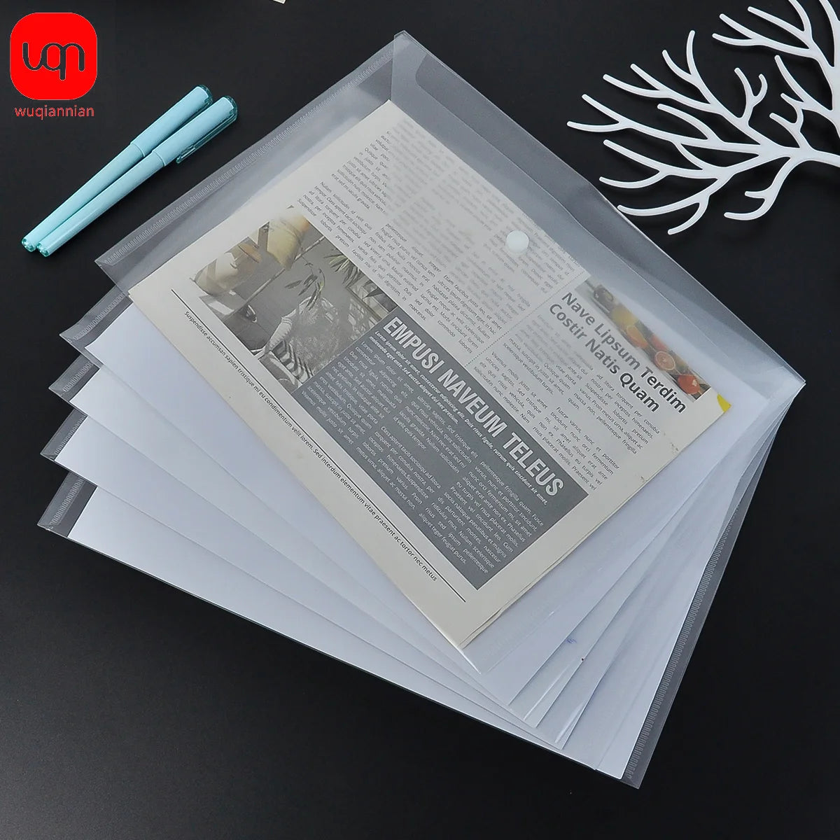 5PCS Clear Reusable Plastic Envelopes
