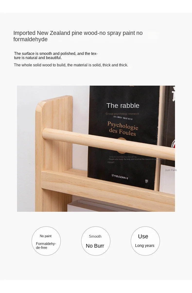 Solid Wood Narrow Bookshelf