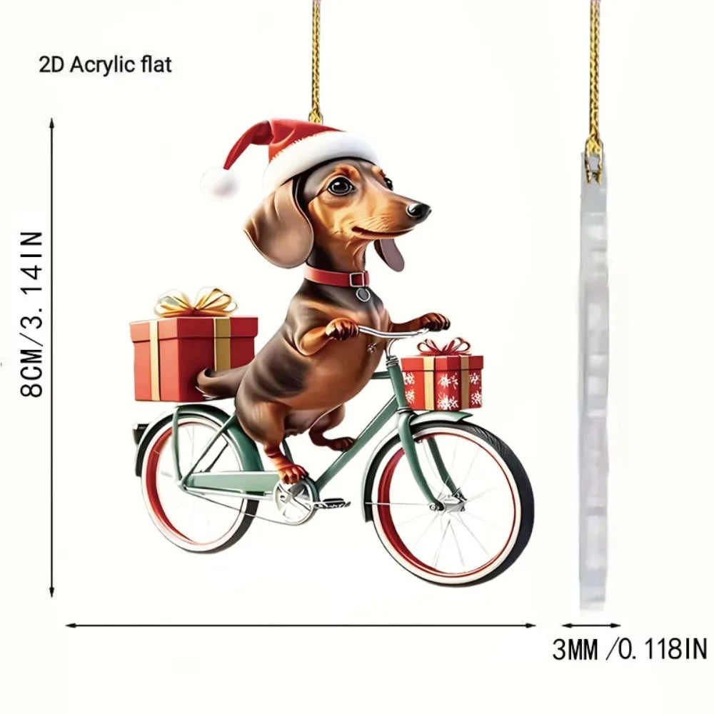 Acrylic Dachshund Christmas Ornament