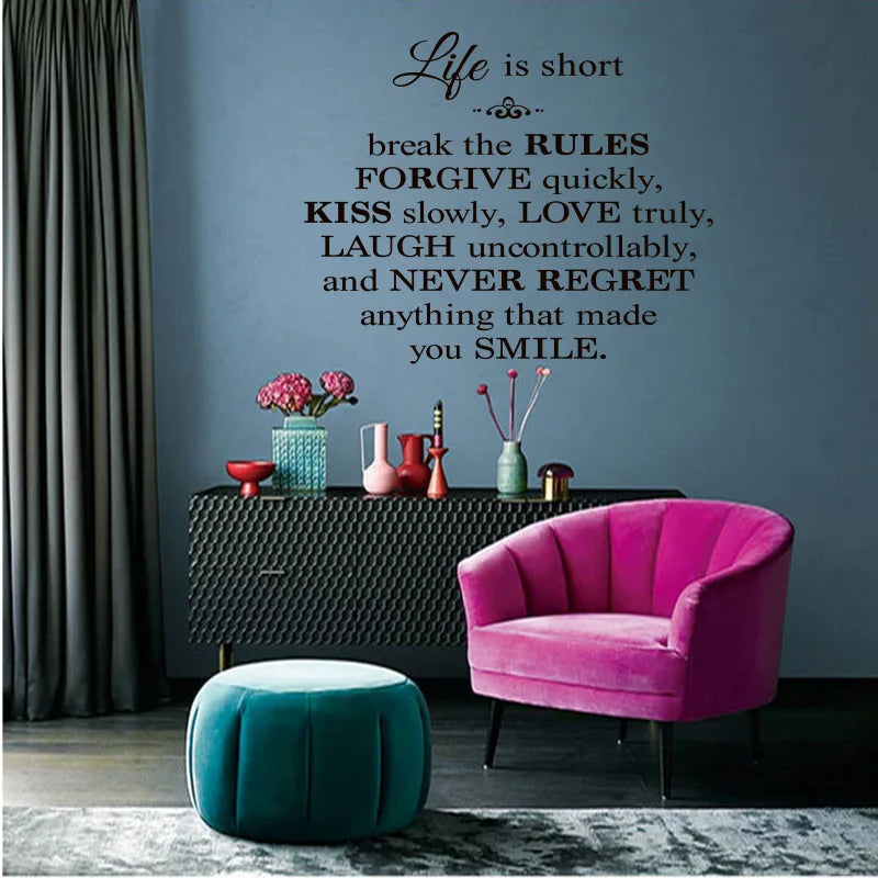 Life Is Short Quote Wall Sticker