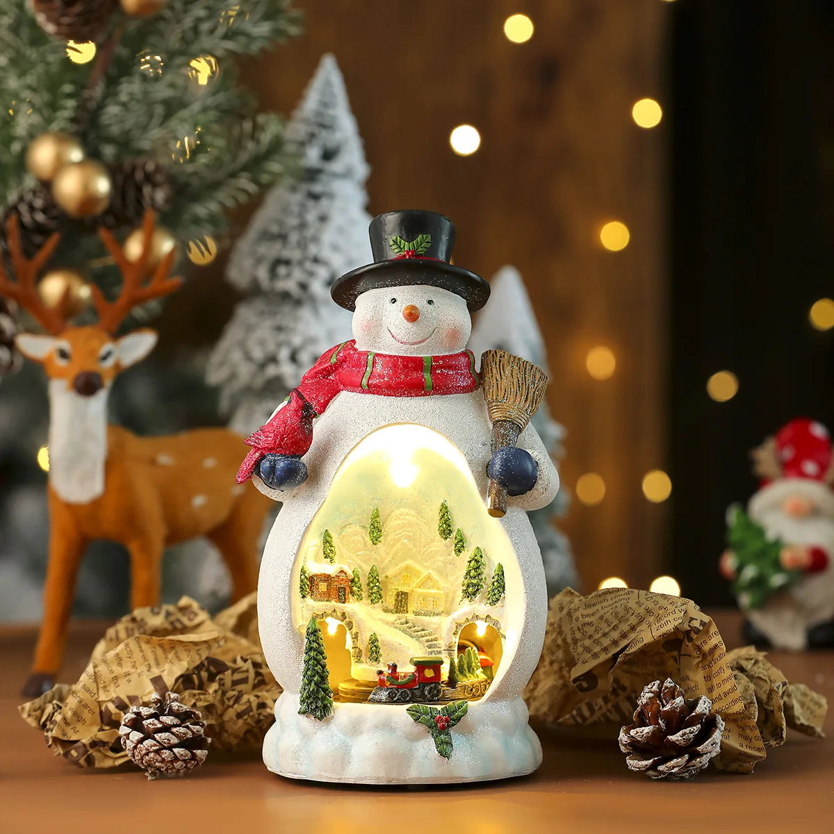 Christmas Cabin Musical Box Ornament