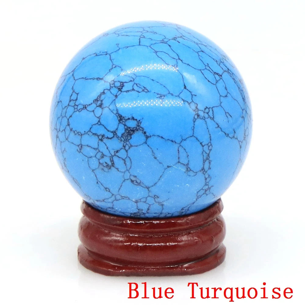 Natural Gemstone Crystal Ball with Stand