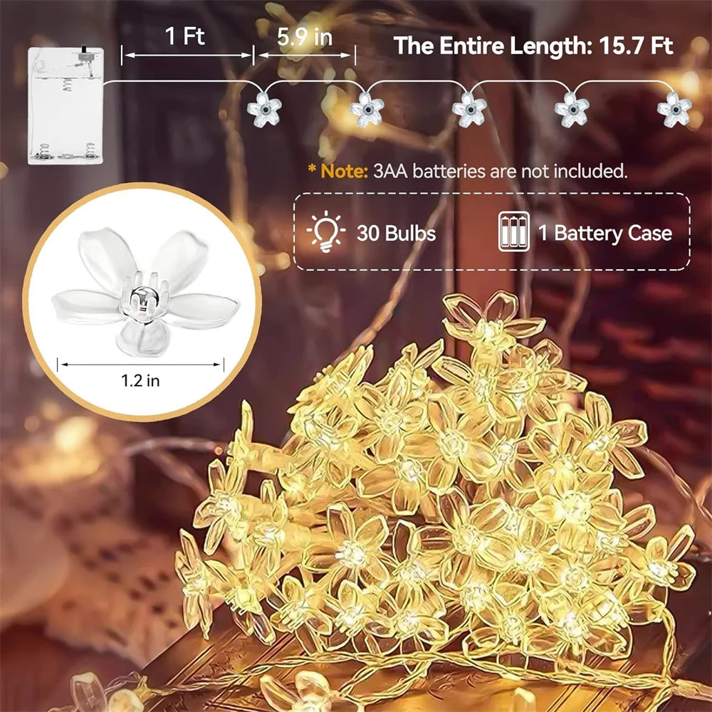 USB Flower LED String Lights