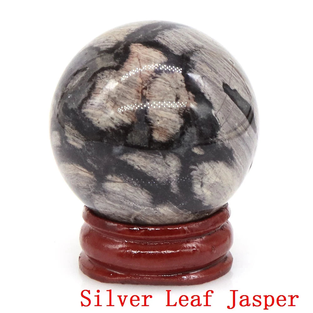 Natural Gemstone Crystal Ball with Stand
