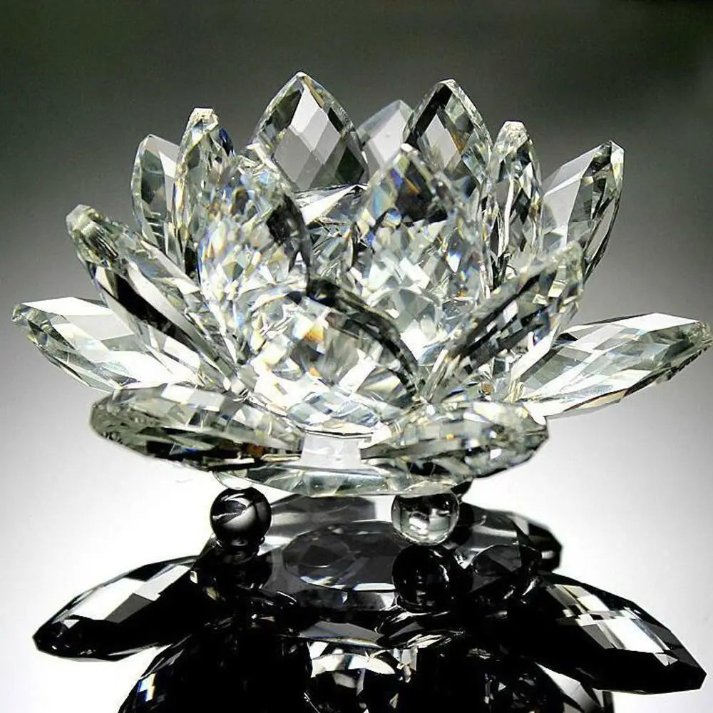 Crystal Lotus Flower Figurine: