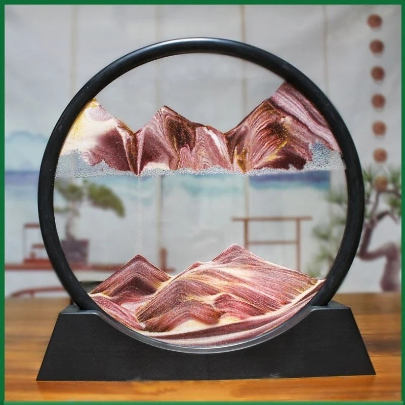 3D Moving Sand Art – Round Glass Deep Sea Sandscape Decor