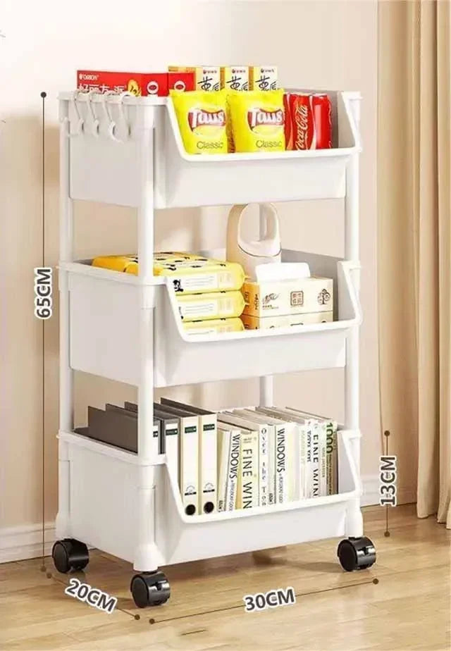 Plastic Rolling Utility Cart with Handle