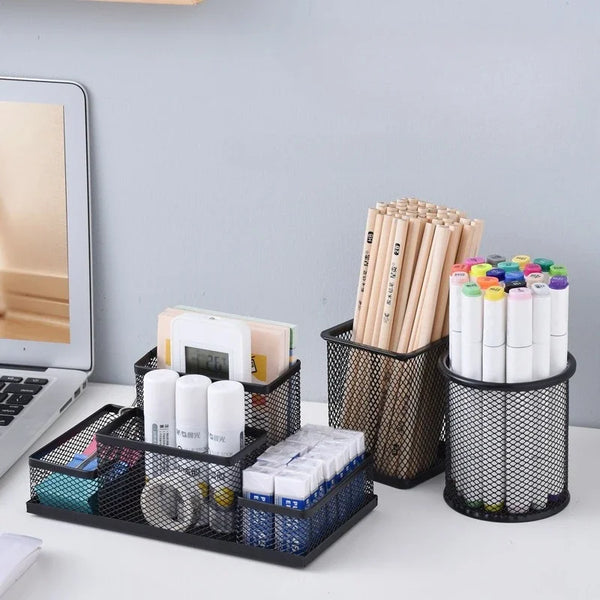 Metal Mesh Pen Holder – Desk Organizer for Office & School