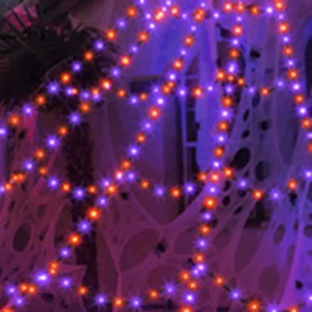 8-Mode LED Halloween Spider Web Lights