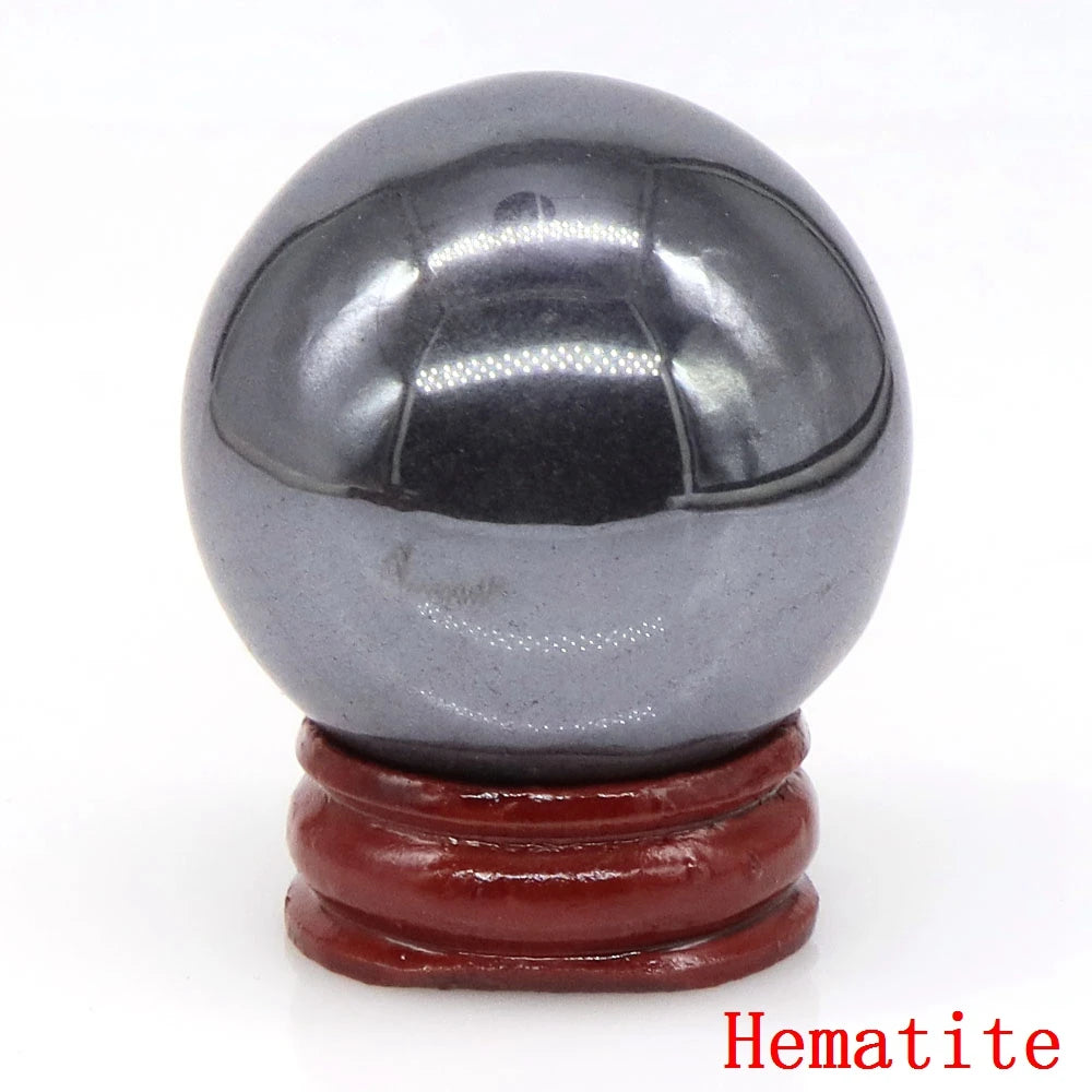 Natural Gemstone Crystal Ball with Stand