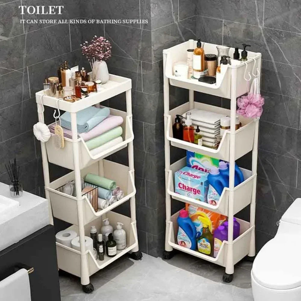 Plastic Rolling Utility Cart with Handle