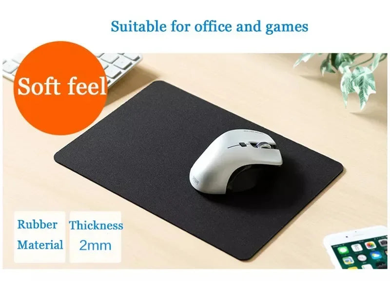 Black Gaming Mouse Pad – Anti-Slip Rubber Office & Esports Mat:
