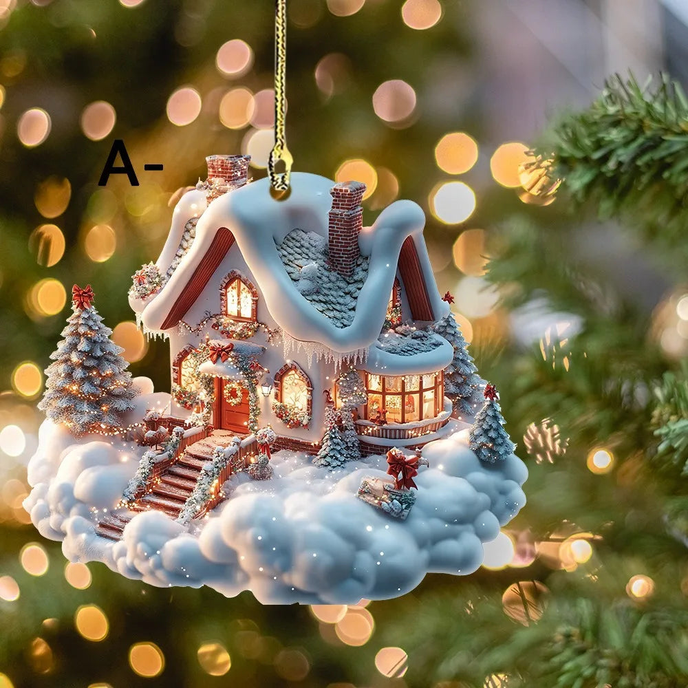 Acrylic Snow House Christmas Ornament