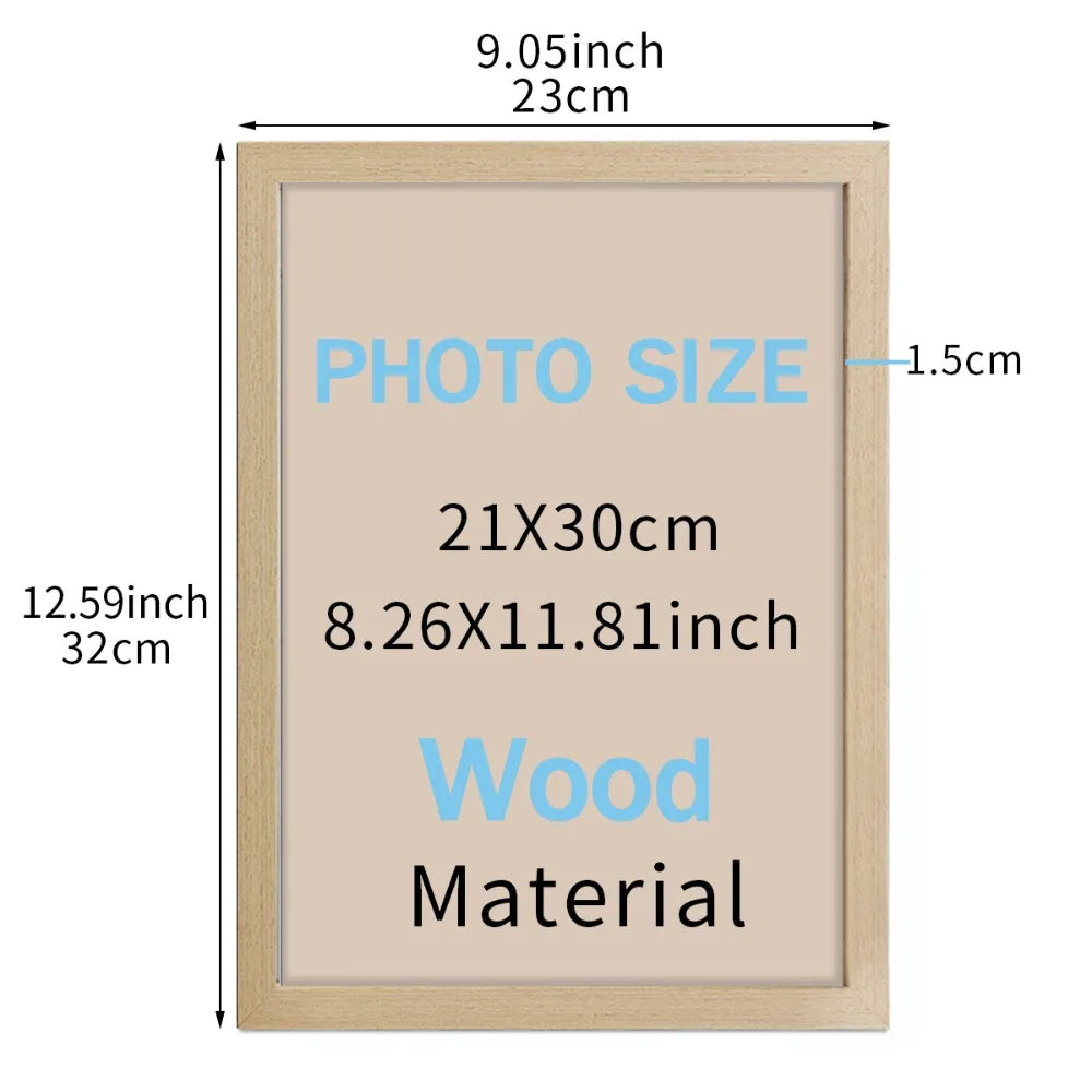 21x30cm (A4) Wooden Photo Frame