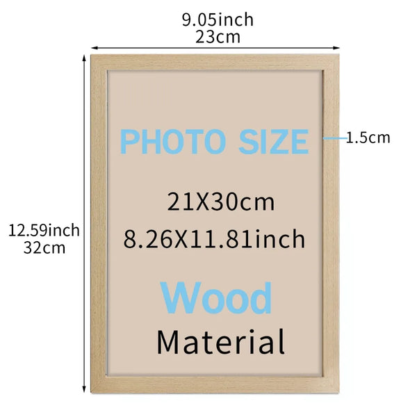 21x30cm (A4) Wooden Photo Frame
