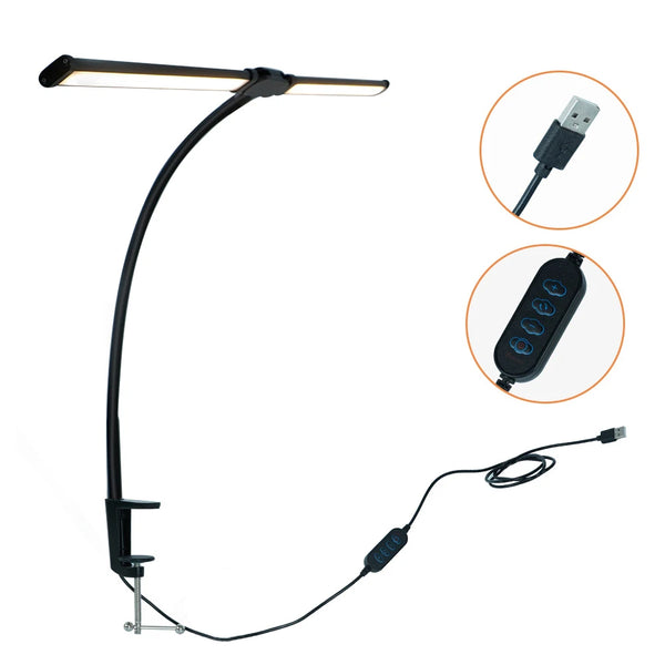 24W Ultra Bright LED Desk Lamp with Clamp