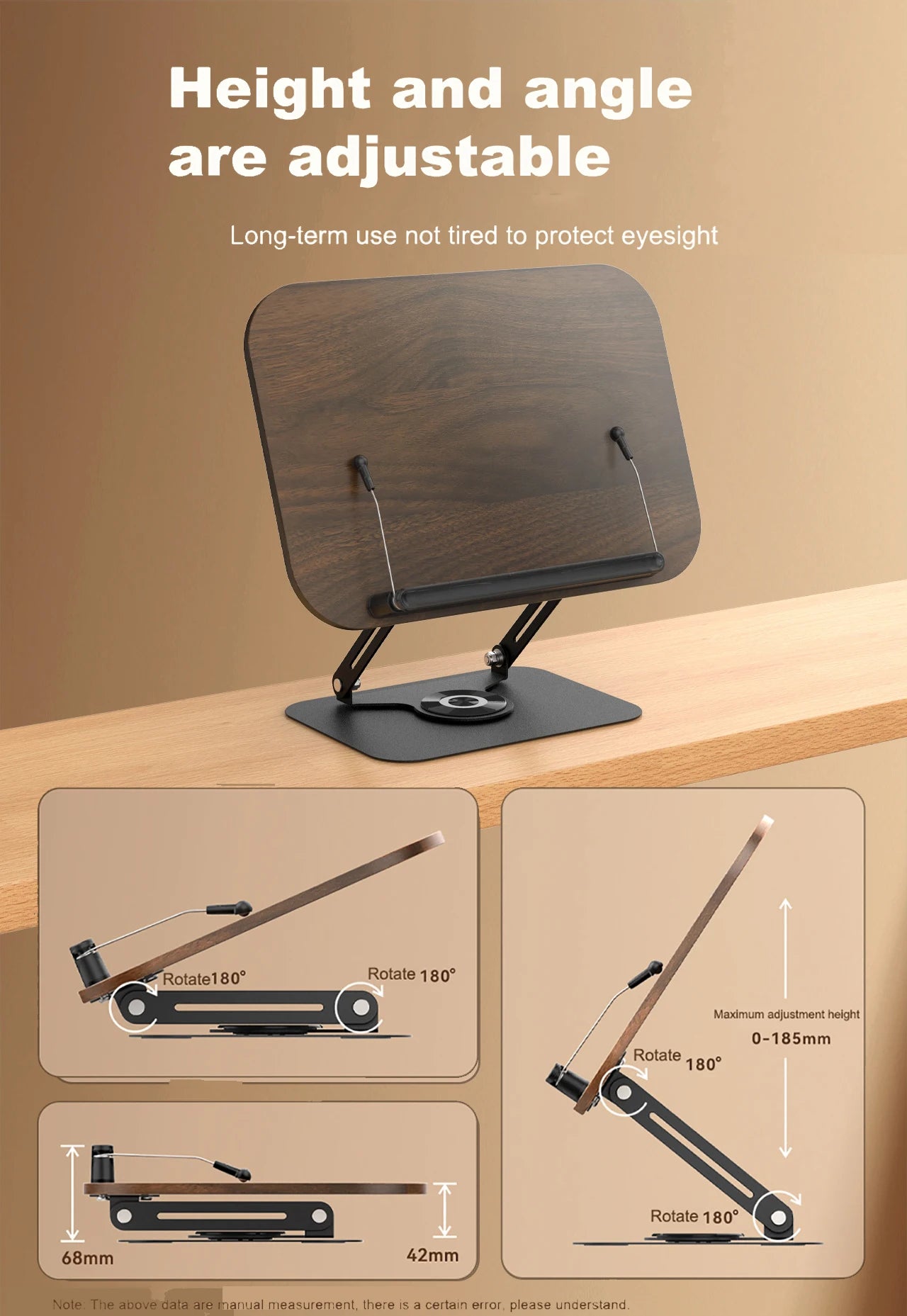 Adjustable 360° Swivel Book Stand