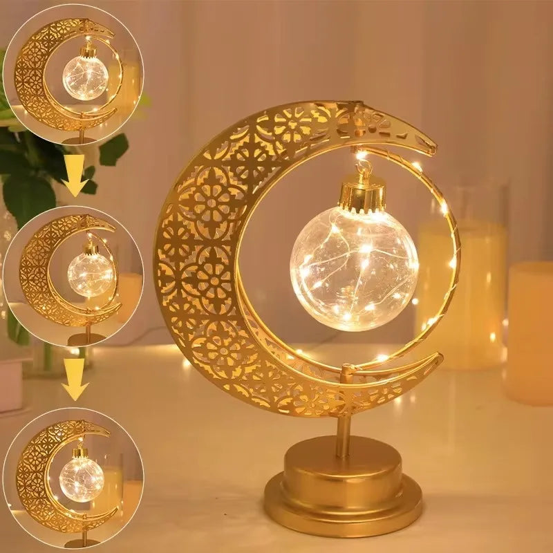 Golden Moon Star Night Light