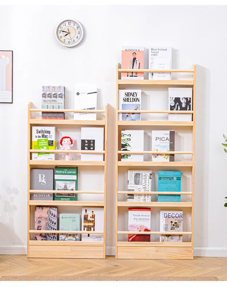 Solid Wood Narrow Bookshelf