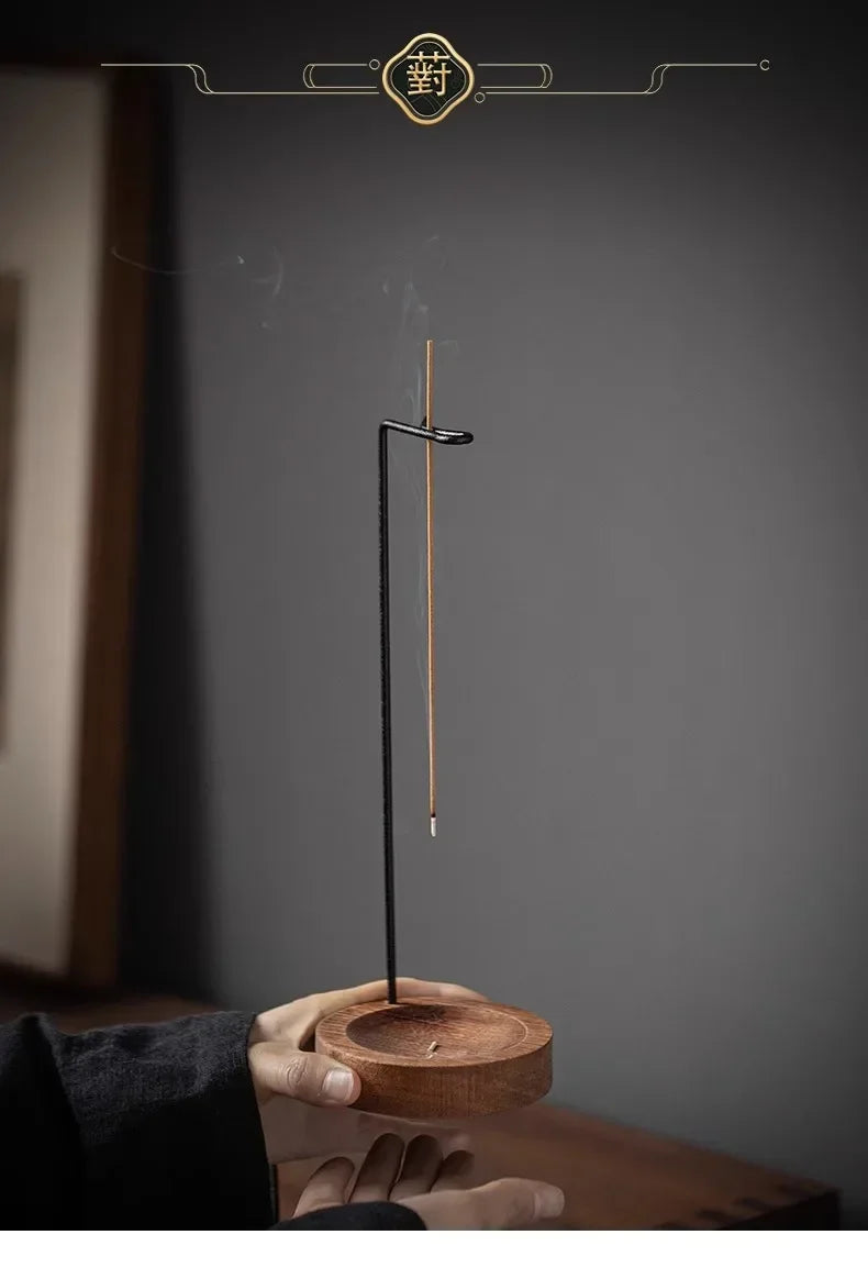 Upside Down Incense Burner – Wooden Holder & Tray