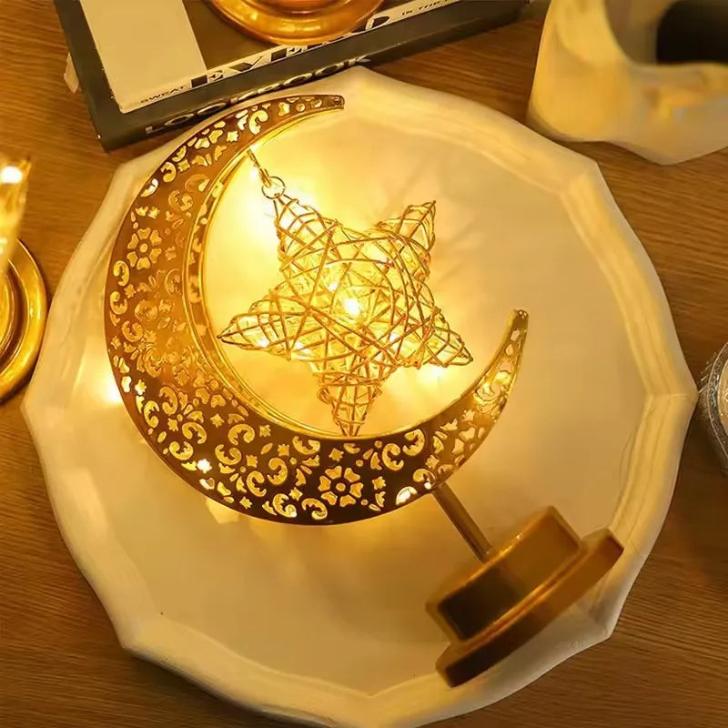 Golden Moon Star Night Light