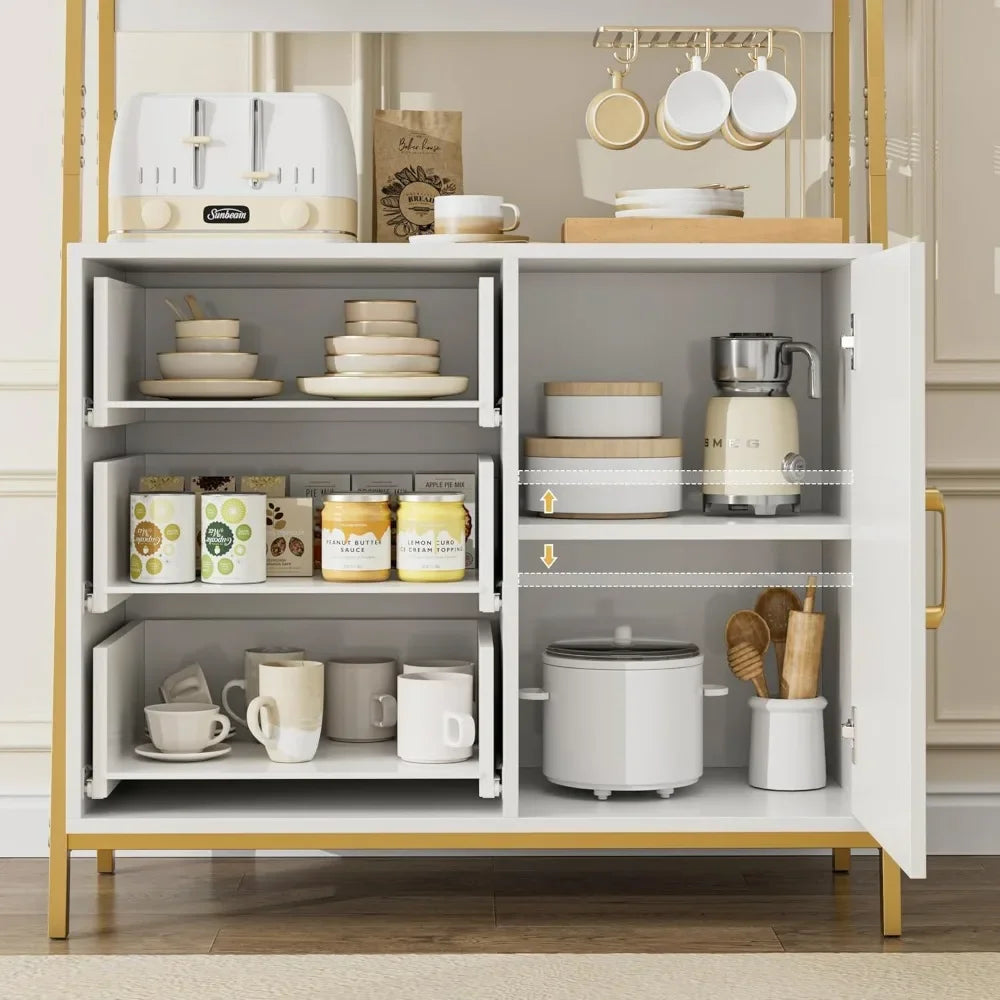69" White Gold 4-Tier Bookshelf