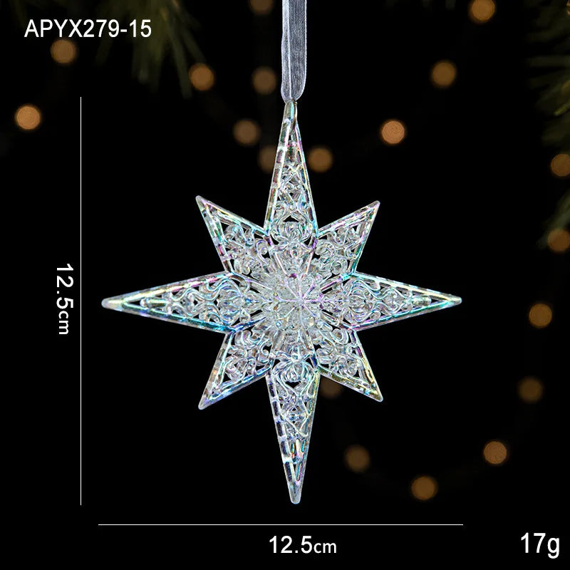 Acrylic Snowflake & Reindeer Christmas Pendant