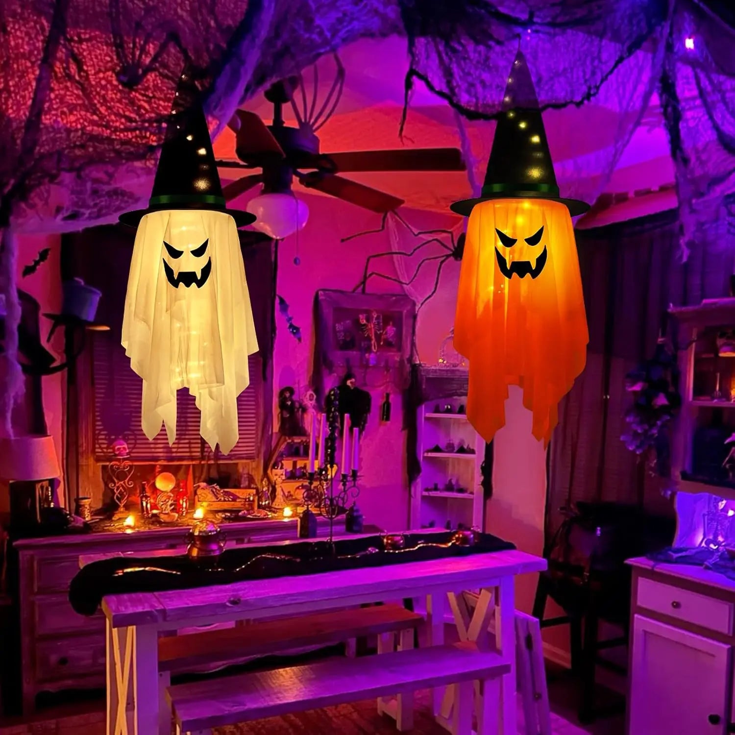 LED Flying Witch Hat Lights