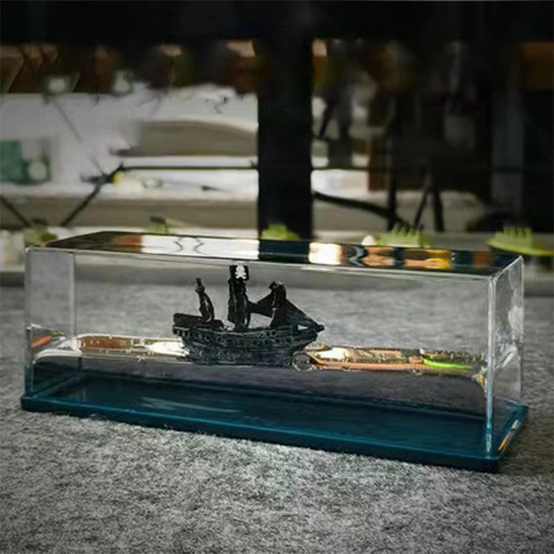 Titanic & Dinosaur Era Drifting Ship Bottle Ornament