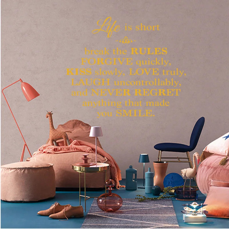 Life Is Short Quote Wall Sticker