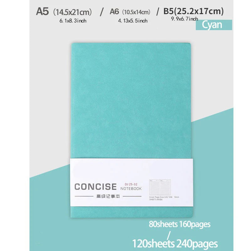 Thickened A5 A6 B5 PU Business Notebook