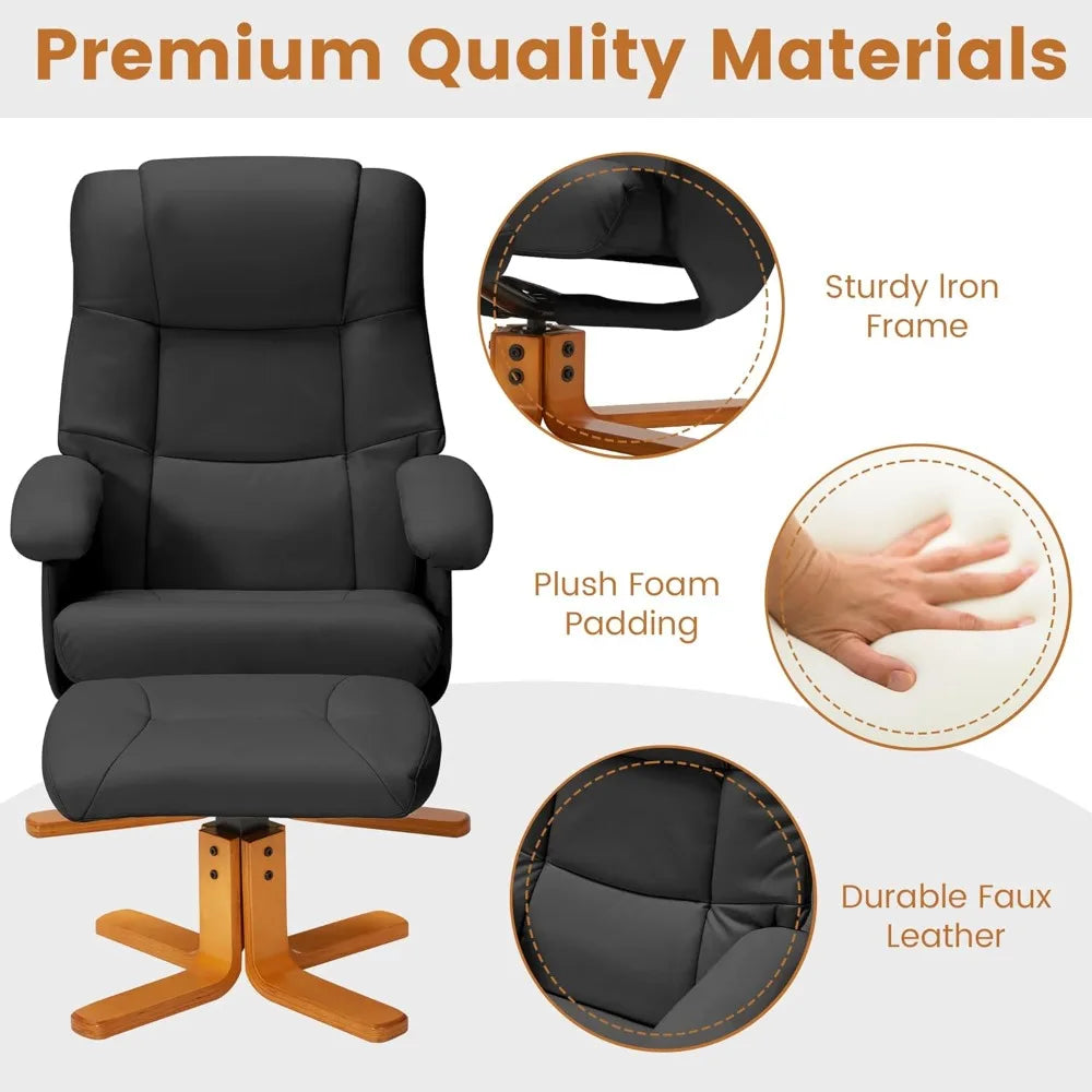 Swivel Recliner Chair with Ottoman