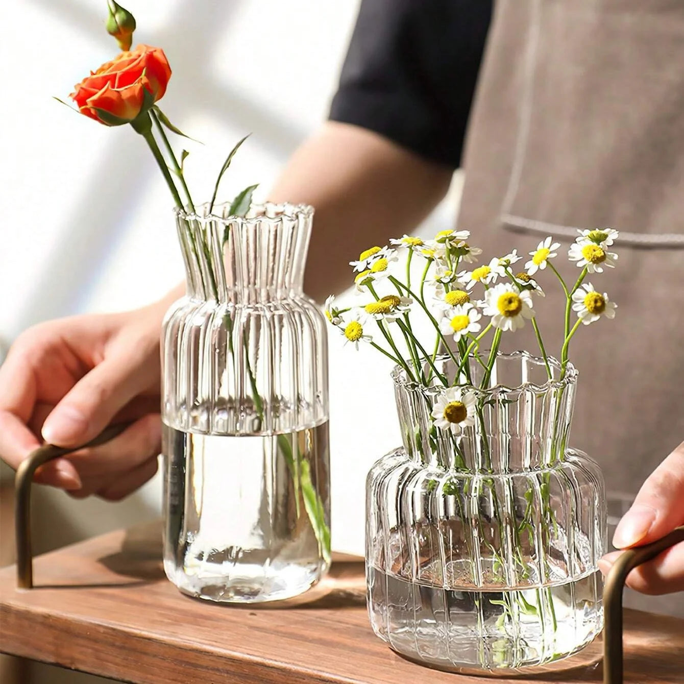 Nordic Glass Vases – Transparent Hydroponic Flower Containers