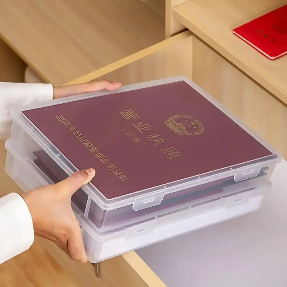 Transparent A4 File Storage Box