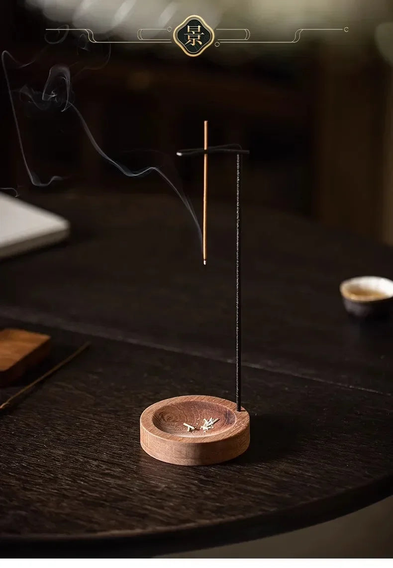 Upside Down Incense Burner – Wooden Holder & Tray