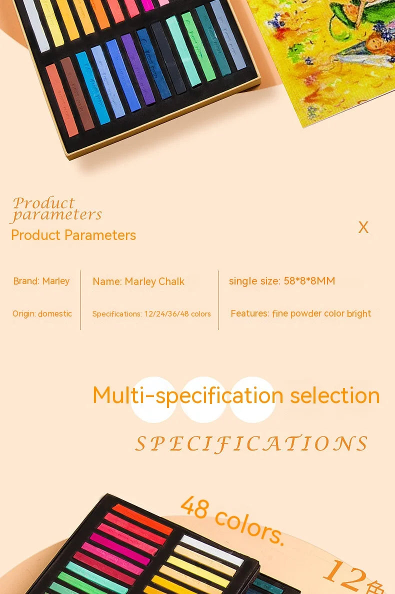 Soft Dry Pastel Chalk Crayons Set: