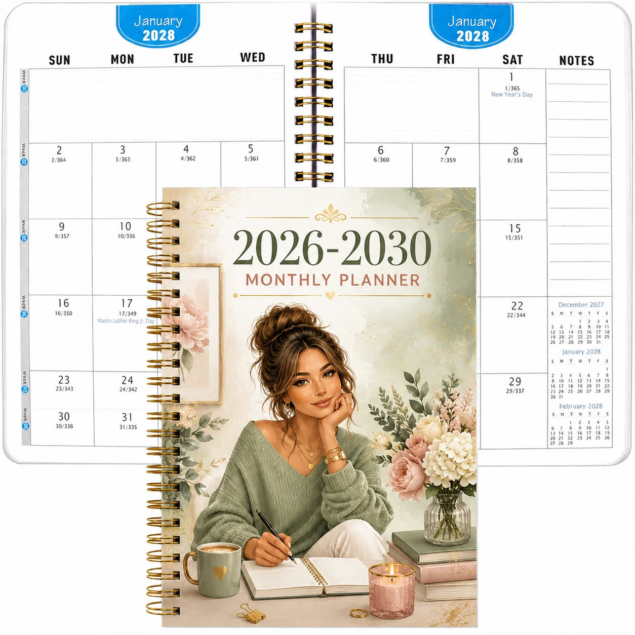 5-Year Monthly Planner Journal 2026-2030