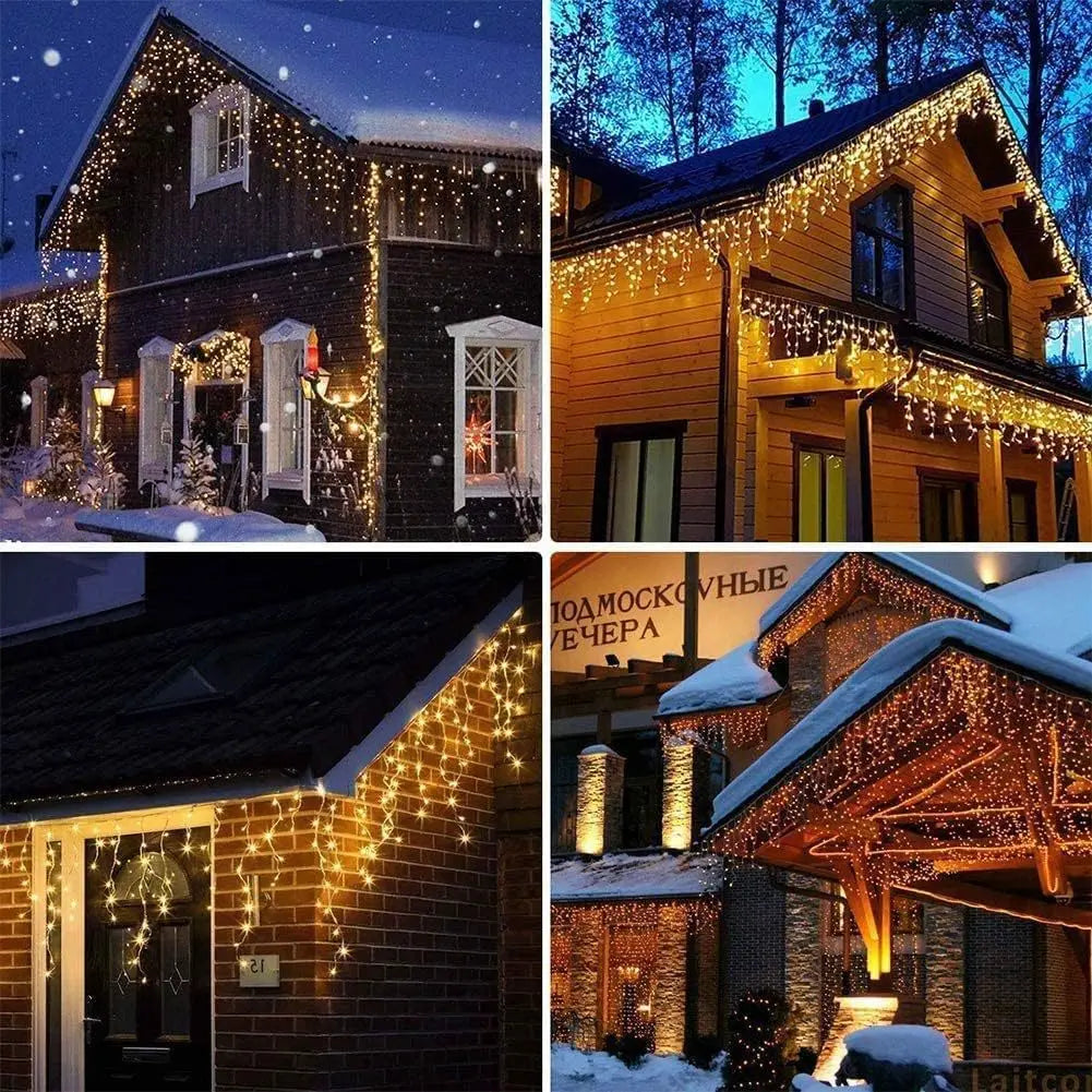 LED Icicle Christmas String Lights