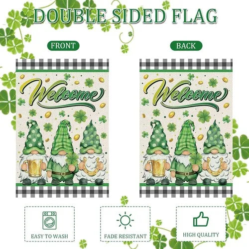 St. Patrick's Day Gnome Garden Flag