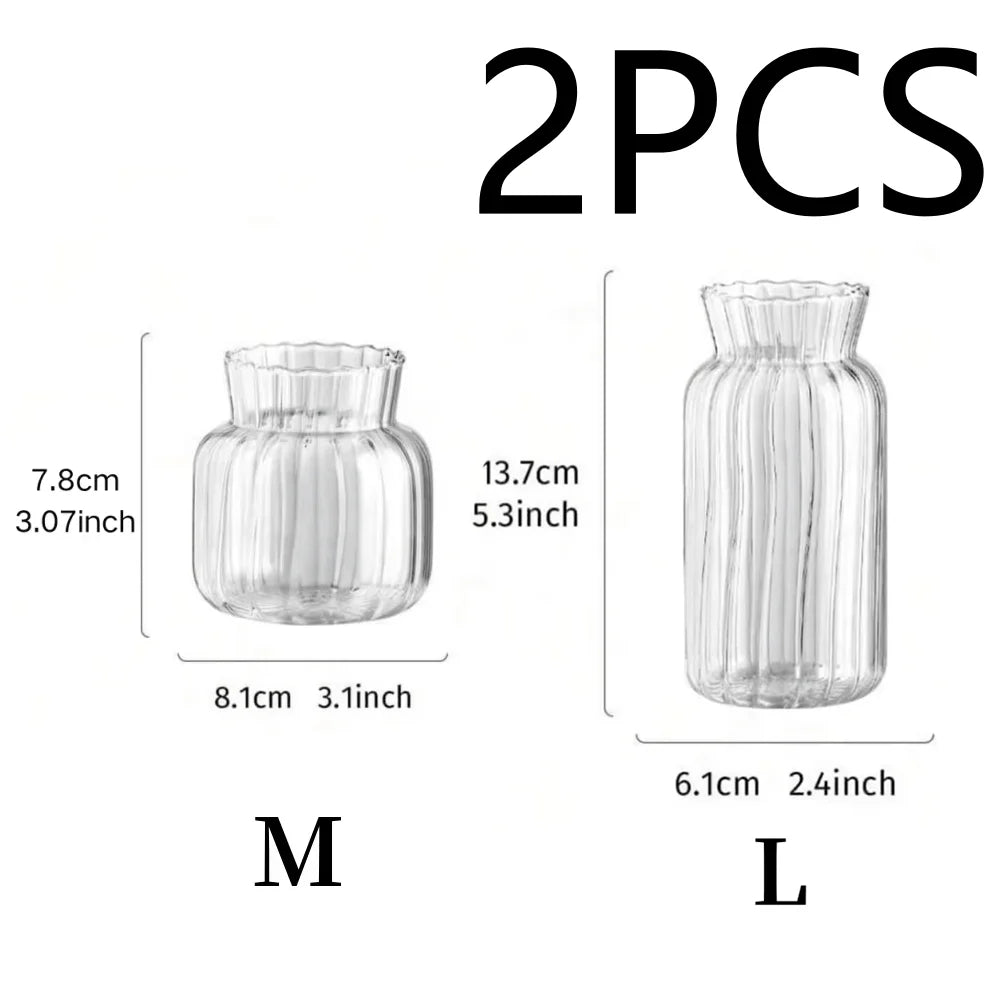 Nordic Glass Vases – Transparent Hydroponic Flower Containers