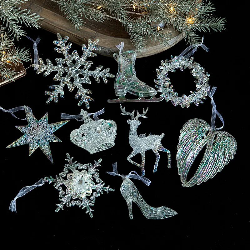 Acrylic Snowflake & Reindeer Christmas Pendant