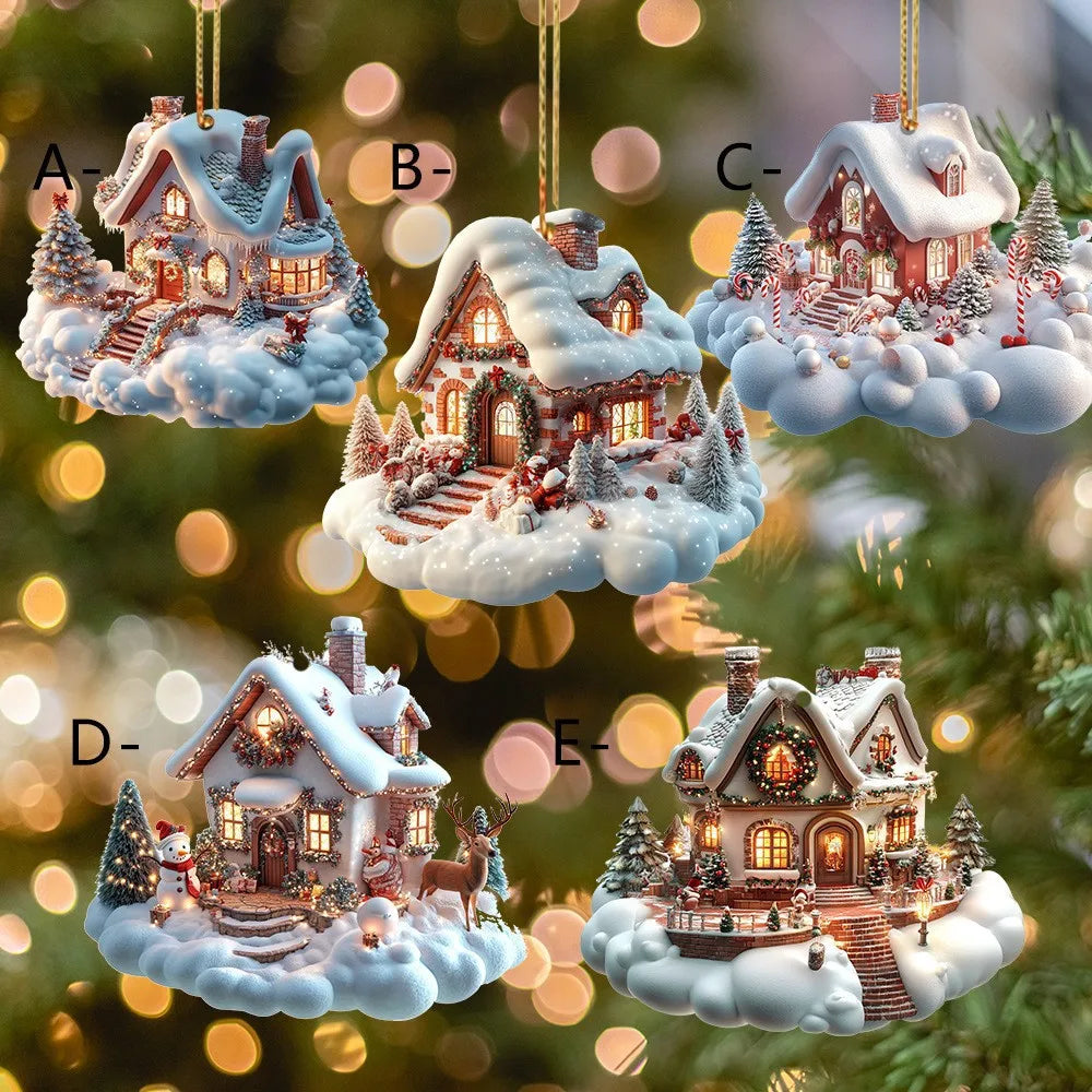 Acrylic Snow House Christmas Ornament