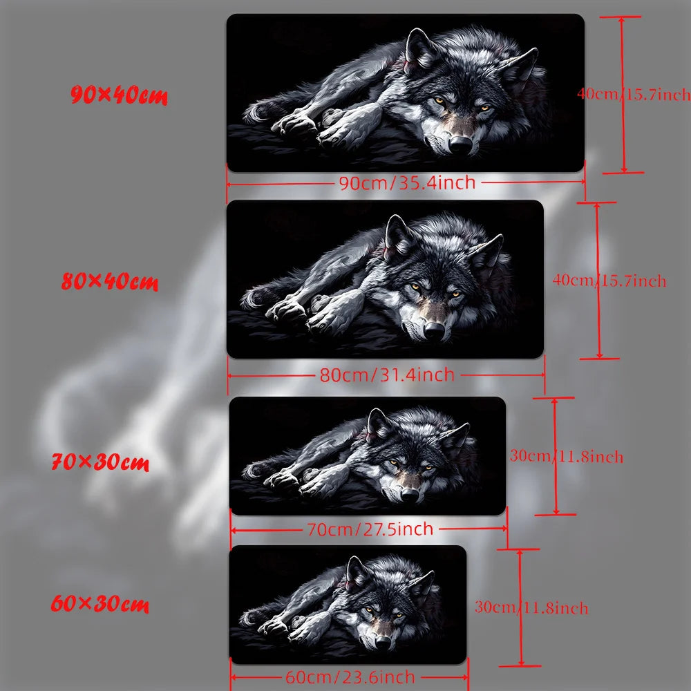 Large Wolf Pattern Gaming Desk Mat
