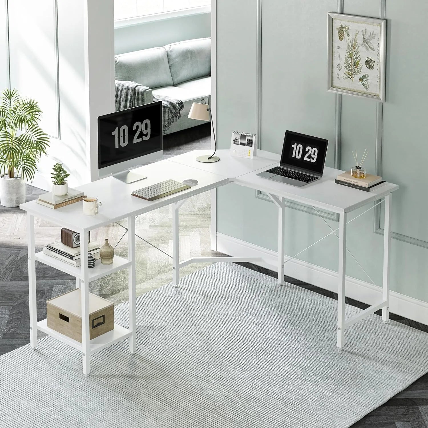 White Home Office Desk