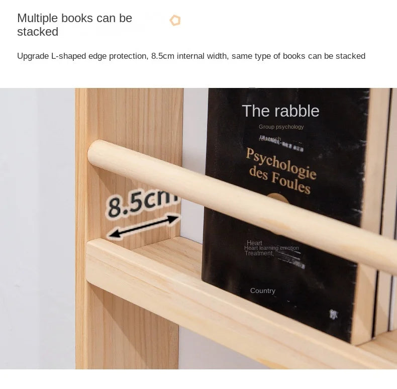 Solid Wood Narrow Bookshelf