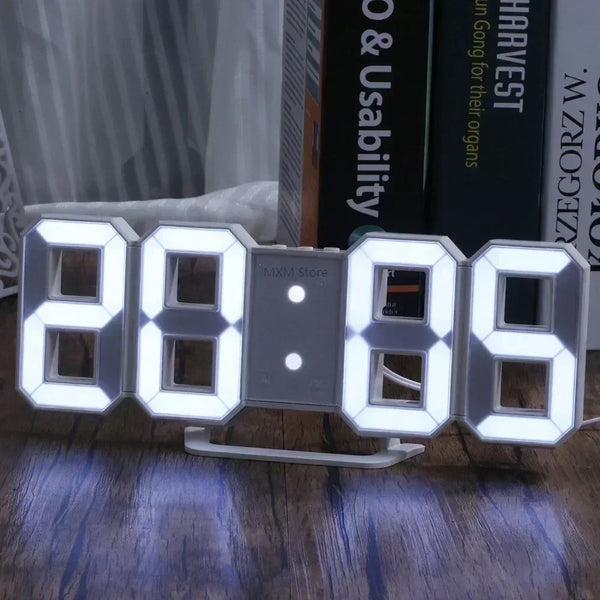 3D LED Digital Wall Clock – Glow Night