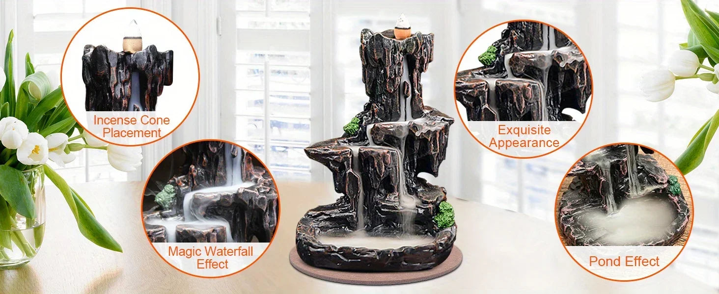 Waterfall Monk Incense Burner
