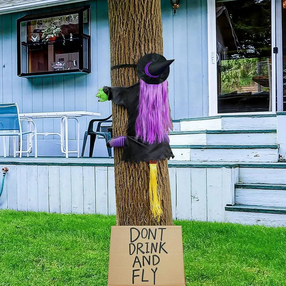 Halloween Crashing Witch Decoration
